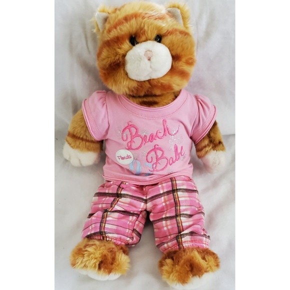 Build A Bear Orange Striped Tabby Cat Plush Stuffed Toy 18” Meow Button In Hand - Picture 1 of 11